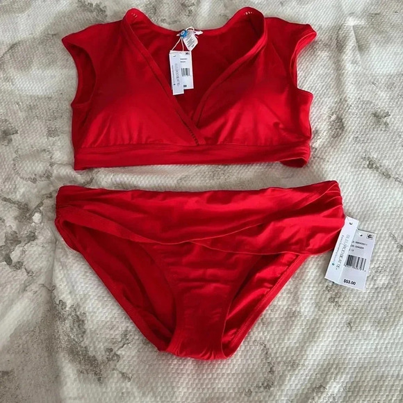 Bleu Rod Beattie Behind The Seams Crop Bikini Top Size 14 and Kore Sarong Hipste - Picture 7 of 11